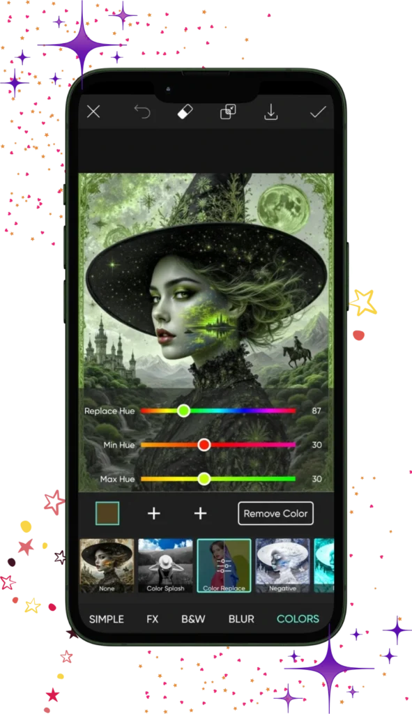 picsart mod apk slider