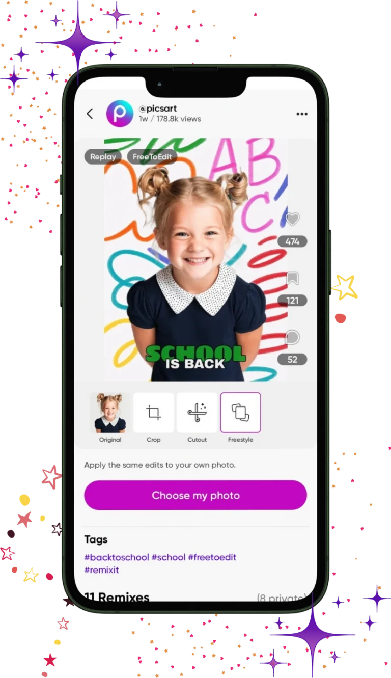 picsart mod apk slider