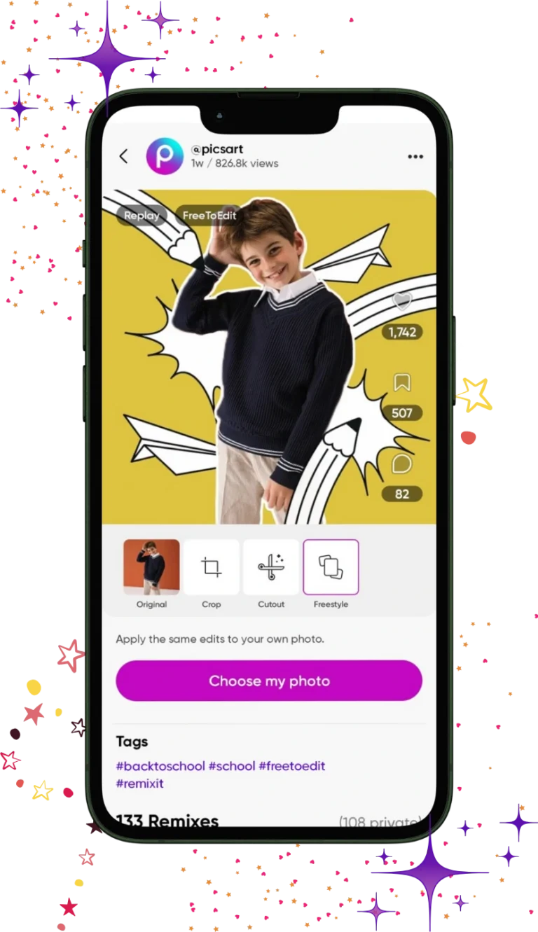 picsart mod apk slider