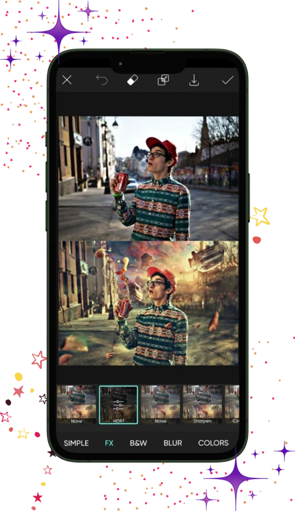 picsart mod apk slider